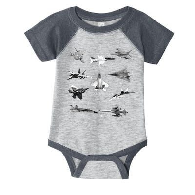 American Fighters Jets F22 Raptor F14 Tomcat Plane Infant Baby Jersey Bodysuit