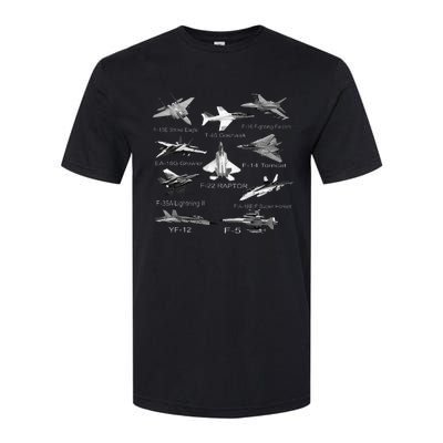 American Fighters Jets F22 Raptor F14 Tomcat Plane Softstyle® CVC T-Shirt