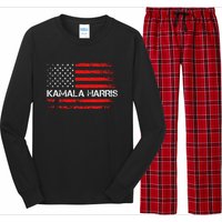 American Flag Kamala Harris 2024 President Election Long Sleeve Pajama Set