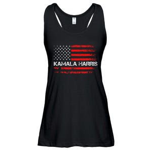 American Flag Kamala Harris 2024 President Election Ladies Essential Flowy Tank