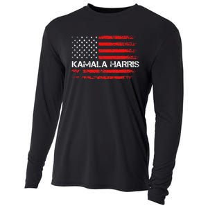 American Flag Kamala Harris 2024 President Election Cooling Performance Long Sleeve Crew