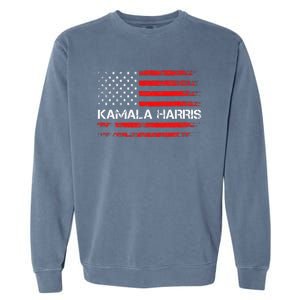 American Flag Kamala Harris 2024 President Election Garment-Dyed Sweatshirt