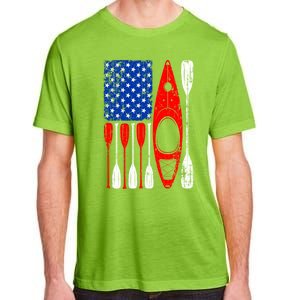 American Flag Kayak Paddle Kayaking 4th Of July Dad Papa Gift Adult ChromaSoft Performance T-Shirt