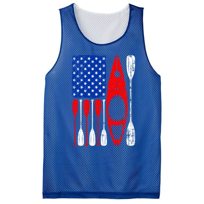 American Flag Kayak Paddle Kayaking 4th Of July Dad Papa Gift Mesh Reversible Basketball Jersey Tank