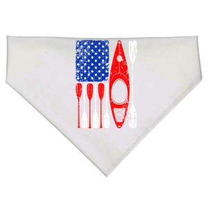 American Flag Kayak Paddle Kayaking 4th Of July Dad Papa Gift USA-Made Doggie Bandana