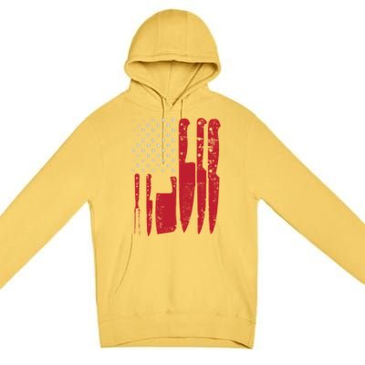 American Flag Kitchen Butcher Knife Set Funny Gift Premium Pullover Hoodie