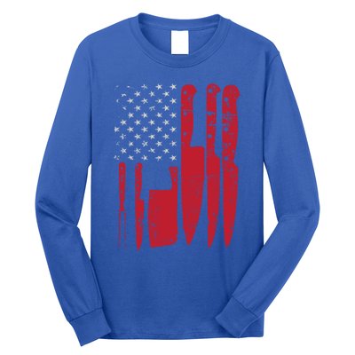 American Flag Kitchen Butcher Knife Set Funny Gift Long Sleeve Shirt