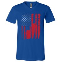 American Flag Kitchen Butcher Knife Set Funny Gift V-Neck T-Shirt