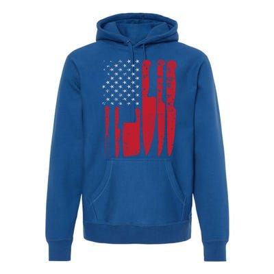 American Flag Kitchen Butcher Knife Set Funny Gift Premium Hoodie