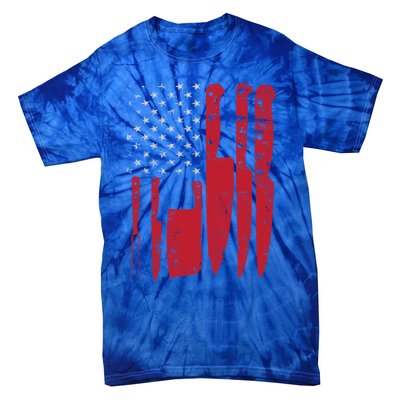 American Flag Kitchen Butcher Knife Set Funny Gift Tie-Dye T-Shirt