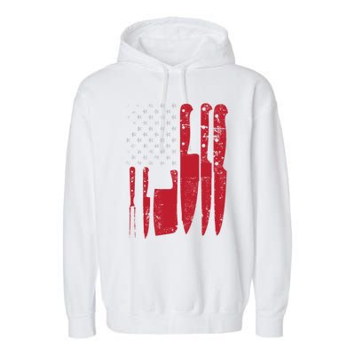 American Flag Kitchen Butcher Knife Set Funny Gift Garment-Dyed Fleece Hoodie