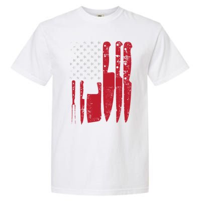 American Flag Kitchen Butcher Knife Set Funny Gift Garment-Dyed Heavyweight T-Shirt