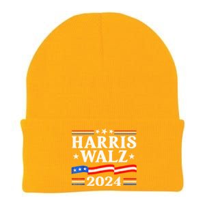 American Flag Kamala Harris Tim Waltz 2024 Gift Knit Cap Winter Beanie