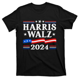 American Flag Kamala Harris Tim Waltz 2024 Gift T-Shirt