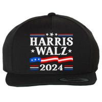 American Flag Kamala Harris Tim Waltz 2024 Gift Wool Snapback Cap