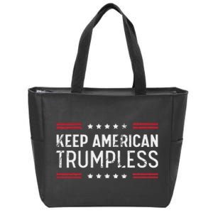 American Flag Keep America Trumpless Anti Trump Distressed Zip Tote Bag