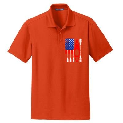 American Flag Kayak Paddle Kayaking 4th Of July Dad Papa Meaningful Gift Dry Zone Grid Polo