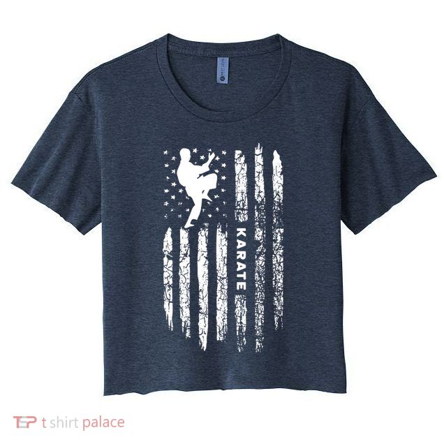 American Flag Karate Clothing Karateka Vintage Karate Crop Top