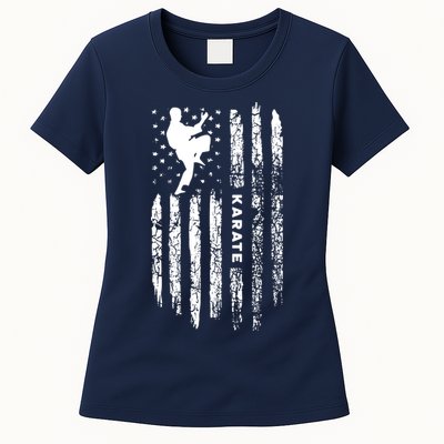 American Flag Karate Clothing Karateka Vintage Karate Womens T-Shirt