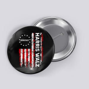 American Flag Kamala Harris Walz 2024 Harris Waltz Vp President 47th Gift Button