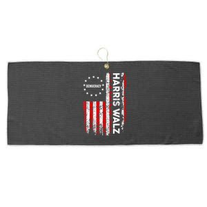 American Flag Kamala Harris Walz 2024 Harris Waltz Vp President 47th Gift Large Microfiber Waffle Golf Towel