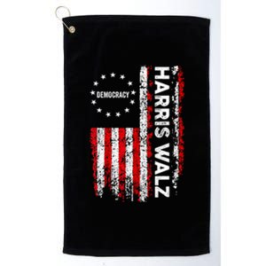 American Flag Kamala Harris Walz 2024 Harris Waltz Vp President 47th Gift Platinum Collection Golf Towel