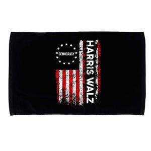 American Flag Kamala Harris Walz 2024 Harris Waltz Vp President 47th Gift Microfiber Hand Towel