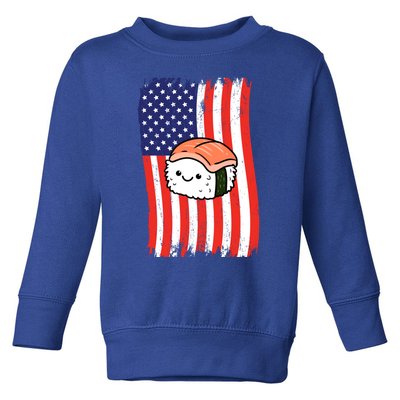 American Flag Kawaii Nigiri Sushi Lover Gift Toddler Sweatshirt