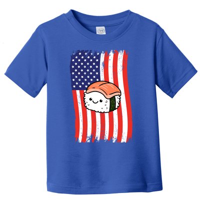 American Flag Kawaii Nigiri Sushi Lover Gift Toddler T-Shirt