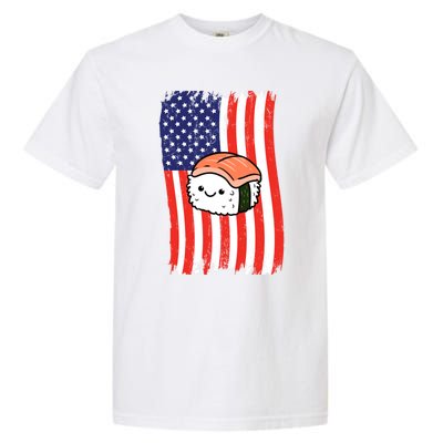 American Flag Kawaii Nigiri Sushi Lover Gift Garment-Dyed Heavyweight T-Shirt