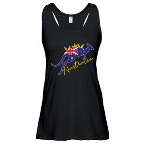 Australia Flag Kangaroo Australian Pride Souvenir Home Ladies Essential Flowy Tank