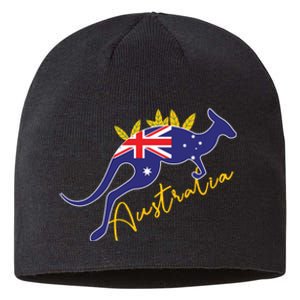 Australia Flag Kangaroo Australian Pride Souvenir Home Sustainable Beanie