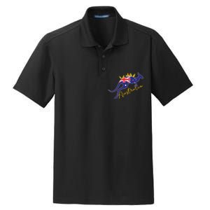 Australia Flag Kangaroo Australian Pride Souvenir Home Dry Zone Grid Polo