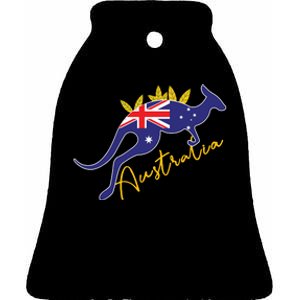 Australia Flag Kangaroo Australian Pride Souvenir Home Ceramic Bell Ornament