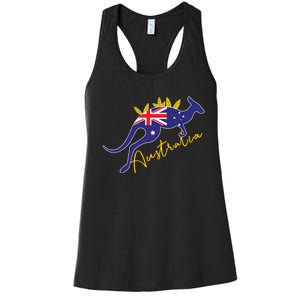 Australia Flag Kangaroo Australian Pride Souvenir Home Women's Racerback Tank