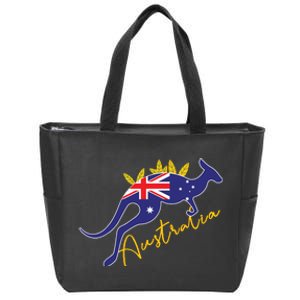 Australia Flag Kangaroo Australian Pride Souvenir Home Zip Tote Bag