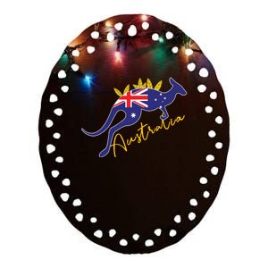 Australia Flag Kangaroo Australian Pride Souvenir Home Ceramic Oval Ornament