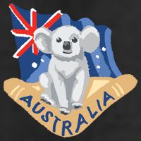 Australia Flag Koala Boomerang 7 Panel Mesh Trucker Snapback Hat