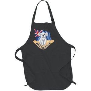 Australia Flag Koala Boomerang Full-Length Apron With Pockets