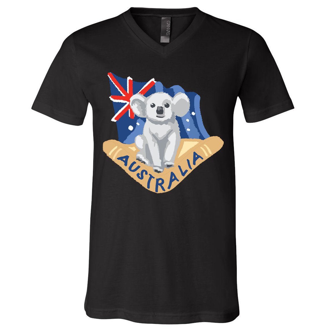 Australia Flag Koala Boomerang V-Neck T-Shirt