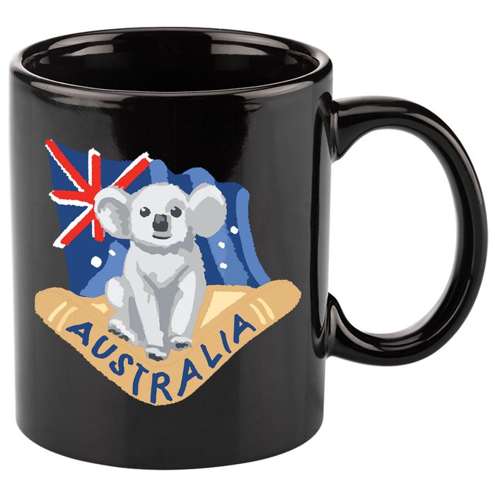 Australia Flag Koala Boomerang 11oz C Handle Ceramic Mug
