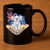 Australia Flag Koala Boomerang 11oz C Handle Ceramic Mug