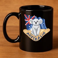Australia Flag Koala Boomerang 11oz C Handle Ceramic Mug