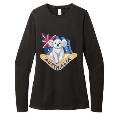 Australia Flag Koala Boomerang Womens CVC Long Sleeve Shirt