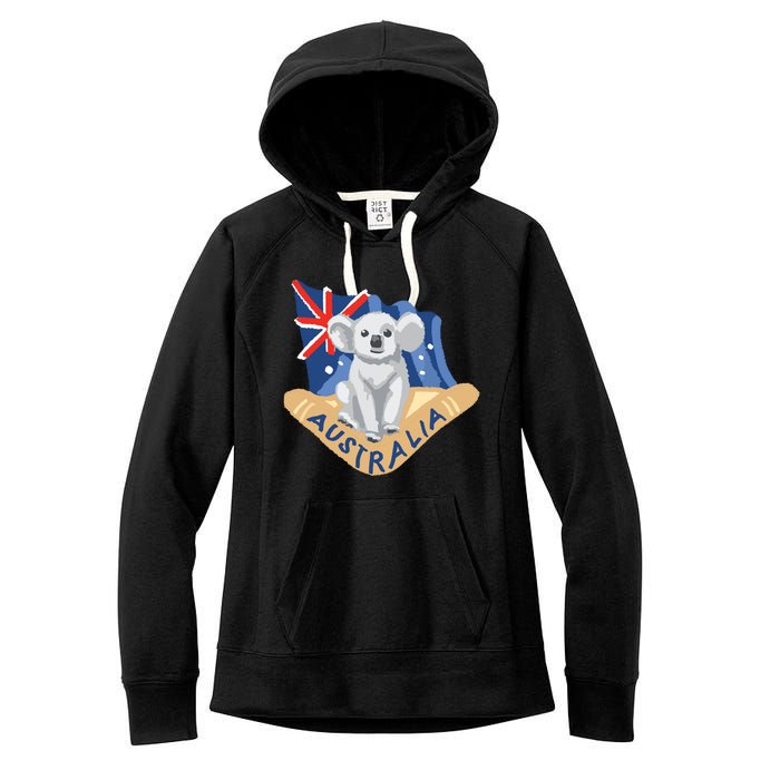 Australia Flag Koala Boomerang Women's Fleece Hoodie