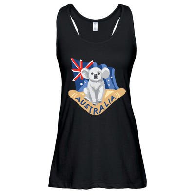 Australia Flag Koala Boomerang Ladies Essential Flowy Tank