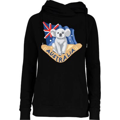 Australia Flag Koala Boomerang Womens Funnel Neck Pullover Hood