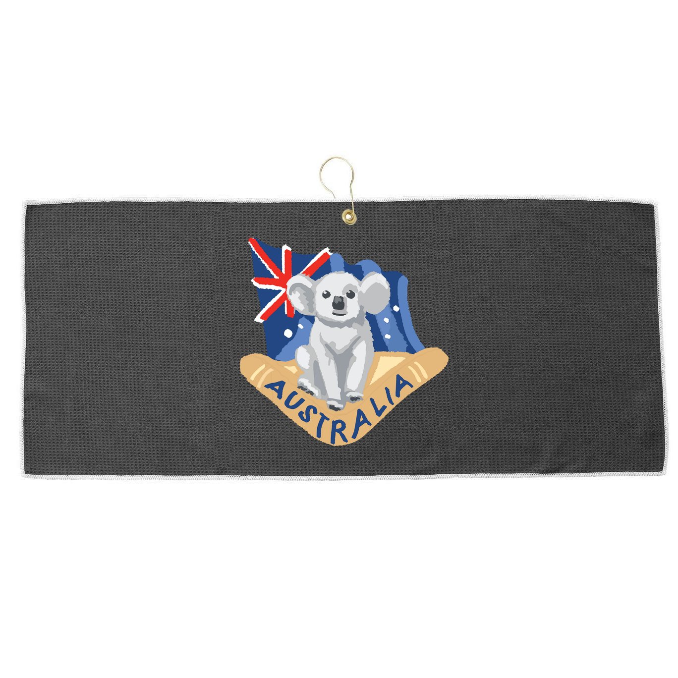 Australia Flag Koala Boomerang Large Microfiber Waffle Golf Towel