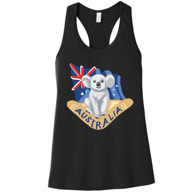 Australia Flag Koala Boomerang Women's Racerback Tank