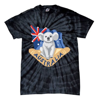 Australia Flag Koala Boomerang Tie-Dye T-Shirt
